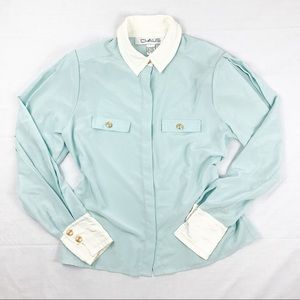Vintage 80s pastel color block button up